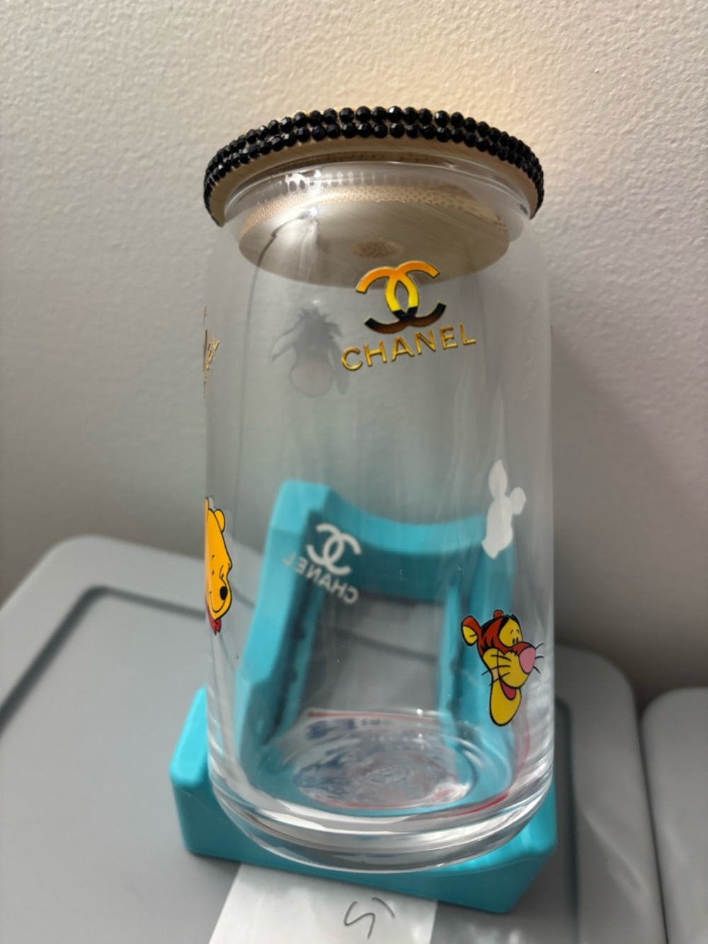 CHANEL Pooh bear and friends 12oz glass